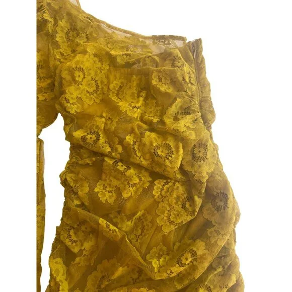 For The Love & Lemons One Shoulder Lace Tiana Mini Dress Size XXS - Picture 7 of 13